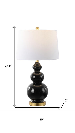HomeRoots 28" Gold Table Lamp with Elegant White Drum Shade - Modern LED Lighting for Stylish Interiors 715990