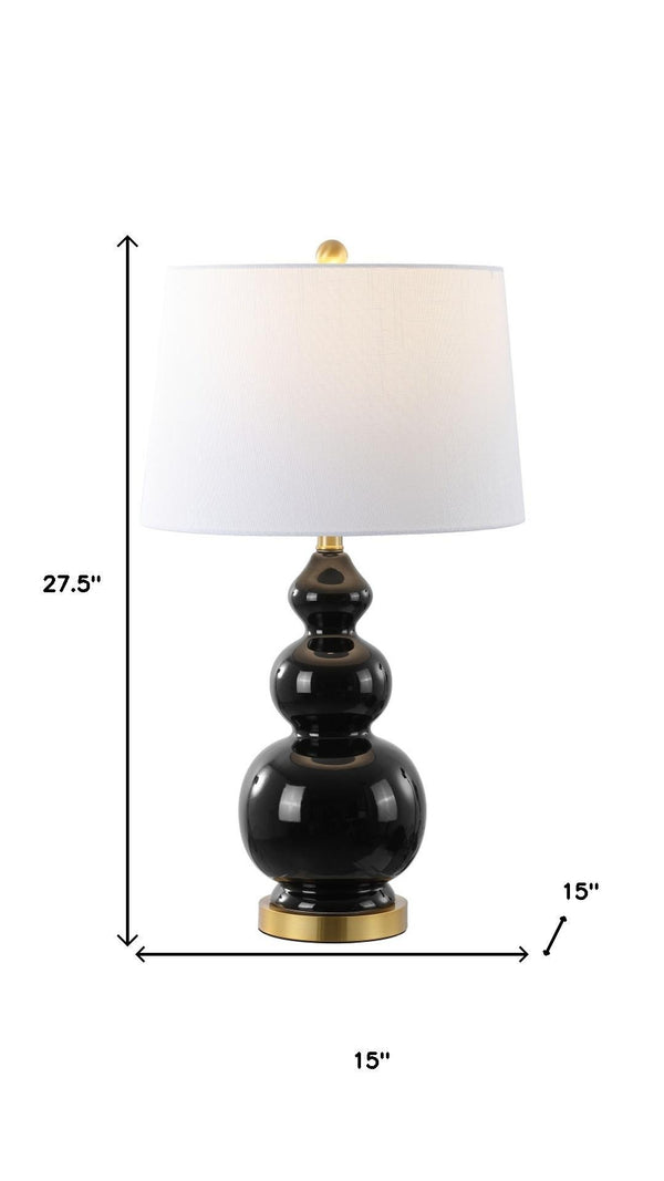 HomeRoots 28" Gold Table Lamp with Elegant White Drum Shade - Modern LED Lighting for Stylish Interiors 715990