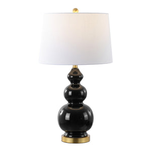 HomeRoots 28" Gold Table Lamp with Elegant White Drum Shade - Modern LED Lighting for Stylish Interiors 715990