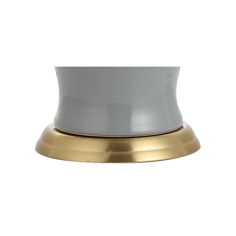 HomeRoots I Need to Create a Common Title for a 29-inch Urn Bedside Lamp with Drum Shade, Avoiding Color References (gray/gold, Navy/blue). Gray / Gold 715994