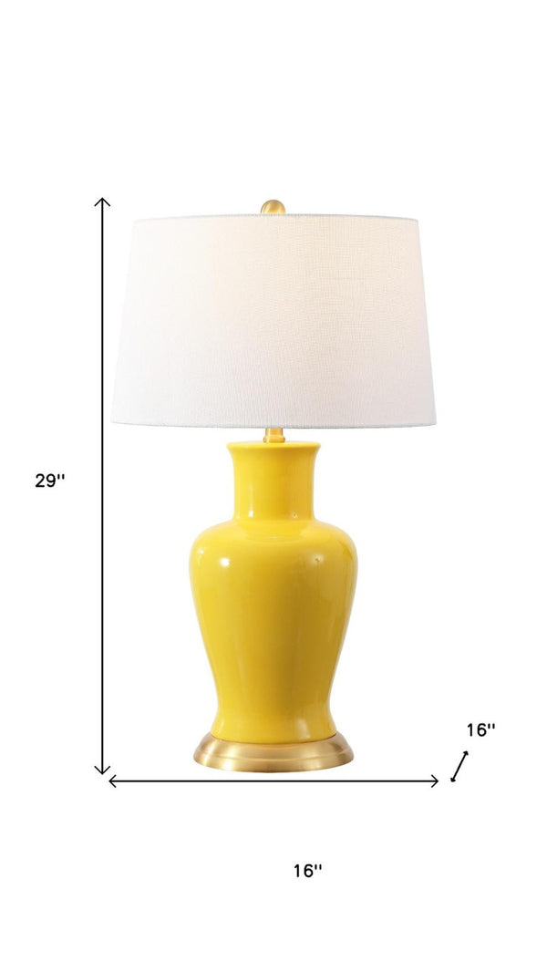 29 Inch Urn Table Lamp with Empire Shade Elegant Glam Bedside and Bedroom Accent Light