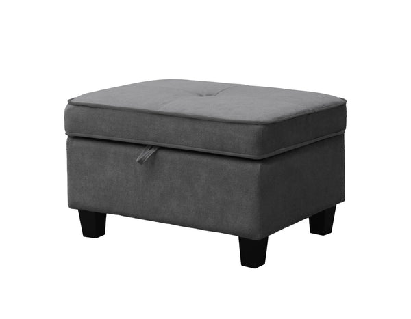 English Elm Gabriella Contemporary Fabric Sectional Sofa with Chaise and Storage Ottoman Included Gray B2749S00351