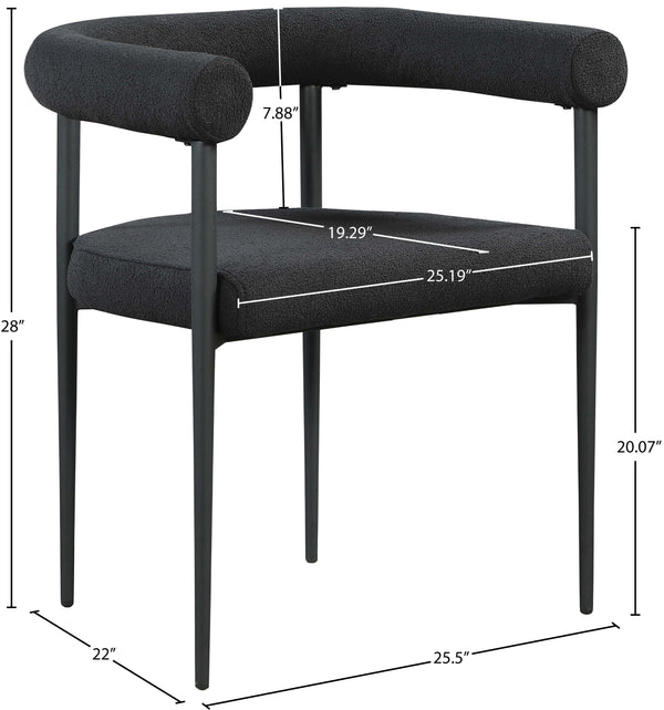 Louie Black Boucle Fabric Dining Chair 715Black-C Meridian Furniture