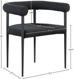 Louie Black Boucle Fabric Dining Chair 715Black-C Meridian Furniture