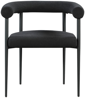 Louie Black Boucle Fabric Dining Chair 715Black-C Meridian Furniture