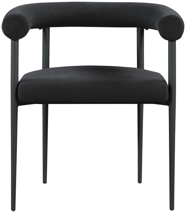 Louie Black Boucle Fabric Dining Chair 715Black-C Meridian Furniture