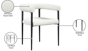 Louie Cream Boucle Fabric Dining Chair 715Cream-C Meridian Furniture