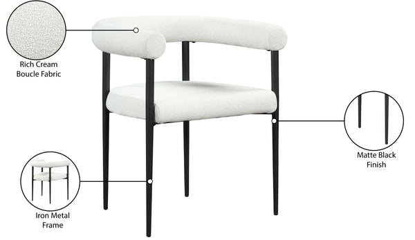 Louie Cream Boucle Fabric Dining Chair 715Cream-C Meridian Furniture