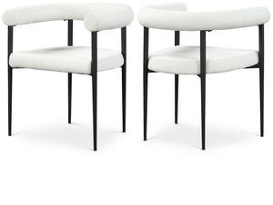 Louie Cream Boucle Fabric Dining Chair 715Cream-C Meridian Furniture