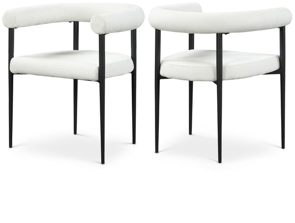 Louie Cream Boucle Fabric Dining Chair 715Cream-C Meridian Furniture