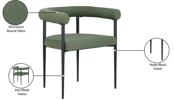 Louie Green Boucle Fabric Dining Chair 715Green-C Meridian Furniture