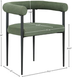 Louie Green Boucle Fabric Dining Chair 715Green-C Meridian Furniture