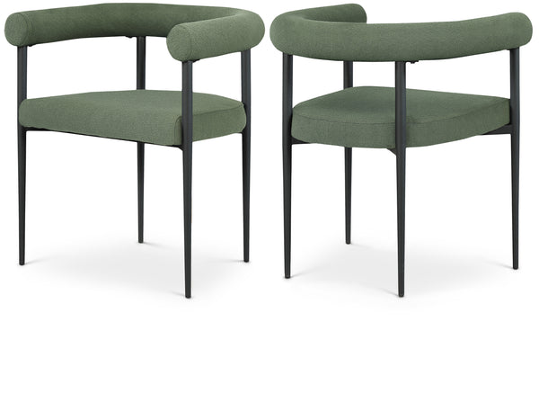 Louie Green Boucle Fabric Dining Chair 715Green-C Meridian Furniture