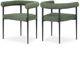 Louie Green Boucle Fabric Dining Chair 715Green-C Meridian Furniture