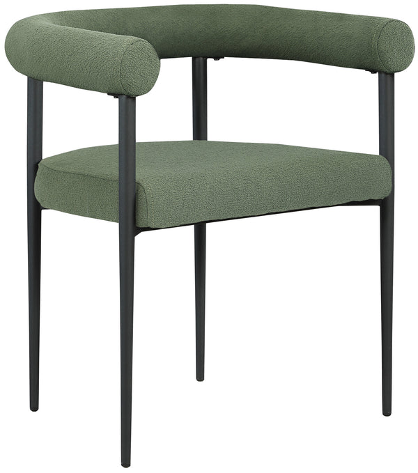 Louie Green Boucle Fabric Dining Chair 715Green-C Meridian Furniture
