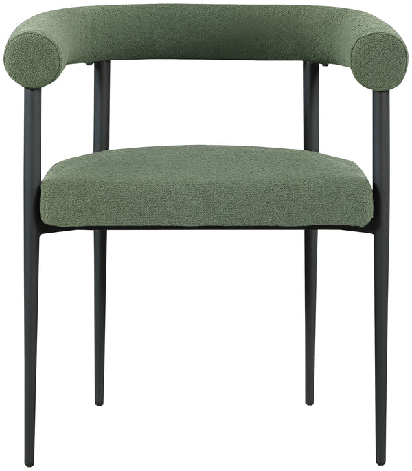 Louie Green Boucle Fabric Dining Chair 715Green-C Meridian Furniture