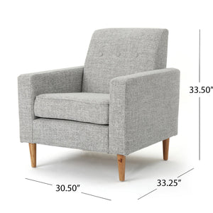 English Elm Christopher Knight Home® - Sawyer Light Grey Mid-Century Modern Fabric Club Chair - 100% Polyester, Rubberwood Legs, Cozy Comfort 61237.00LGTW