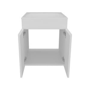 English Elm Bathroom Compact Vanity Cabinet 20.8" H – Engineered Wood Two-Door Storage, Modern Space-Saver White 24.8 L x 22.83 W x 11.81 H B097P395871
