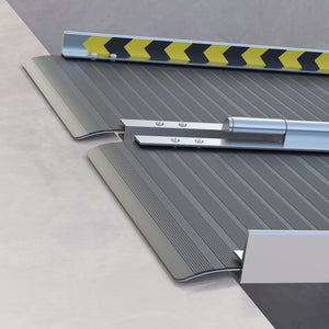 English Elm Homcom Folding Aluminum Wheelchair Ramp with Non-slip Grip and 600 Lb Capacity W2225P217470
