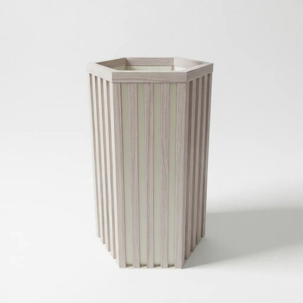 English Elm Hexagon Column Aluminum Outdoor Planter Geometric Architectural Patio Entryway Accent Ash Brown B2755P462188