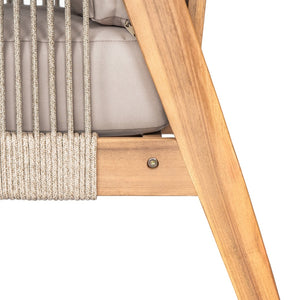English Elm Outdoor Acacia Hardwood Patio Chairs with Handwoven Rope and Cushions Set of 2 N757S238680B