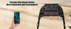 English Elm Treadmills Folding Home Fitness Machine 2.5hp Motor Shock Absorbing Belt Bluetooth Speaker N728P266573A