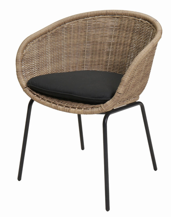 English Elm Outdoor Handwoven Wicker Bucket Chairs with Cushions All Weather Patio Set of 2 W3990P464935