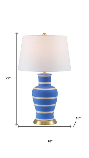 29 Inch Urn Table Lamp with Empire Shade Elegant Glam Bedside and Bedroom Accent Light