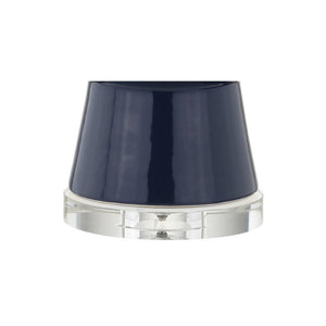 29 Inch Clear Acrylic Table Lamp with Fabric Drum Shade for Modern Living Rooms
