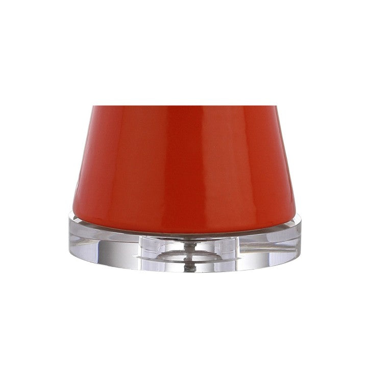 HomeRoots 29 Inch Clear Acrylic Table Lamp with Drum Shade for Modern Living Room Decor 716005