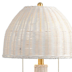 HomeRoots 22" Natural Table Lamp - Bohemian Dome Shade with Iron Base, Ideal for Cozy Living Spaces & Decor 716017