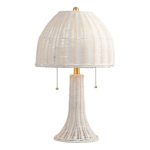 HomeRoots 22" Natural Table Lamp - Bohemian Dome Shade with Iron Base, Ideal for Cozy Living Spaces & Decor 716017