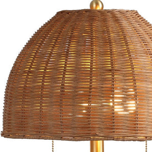 HomeRoots 22" Black Table Lamp with Rattan Dome Shade – Modern Bohemian Design for Cozy Ambient Lighting 716018
