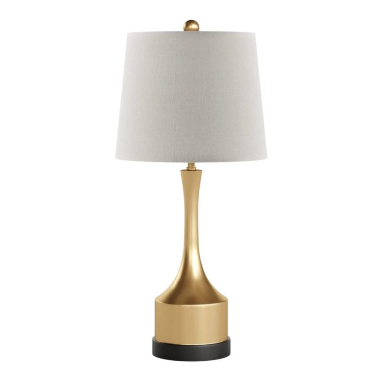 Set of Two Classic Black Table Lamps Featuring Elegant Empire Shades for Any Room
