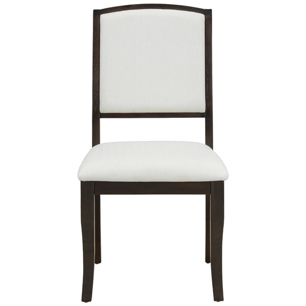 English Elm TOPMAX Solid Wood Extendable Round Dining Set for Small Spaces with 16" Removable Leaf and Cushioned Chairs Beige,Espresso SP000091AAP