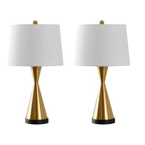 HomeRoots Set of Two Black Empire Shade Table Lamps for Modern Living Room Accent Lighting 716030