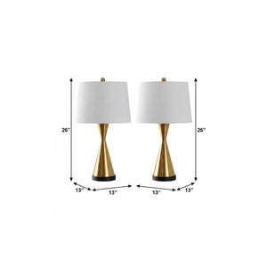 Set of Two Black Empire Shade Table Lamps for Modern Living Room Accent Lighting