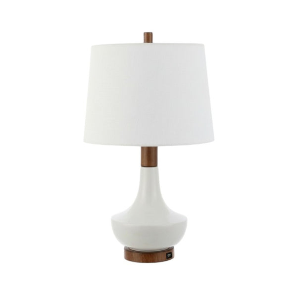 HomeRoots 23 Inch Brown Globe Table Lamp with Empire Shade for Bedroom Nightstand Decor 716032