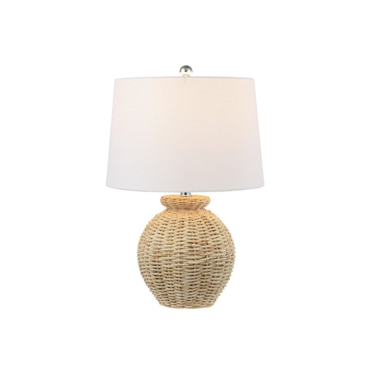 Set of Two Clear Glass Round Table Lamps with Classic Empire Shades for Living Room