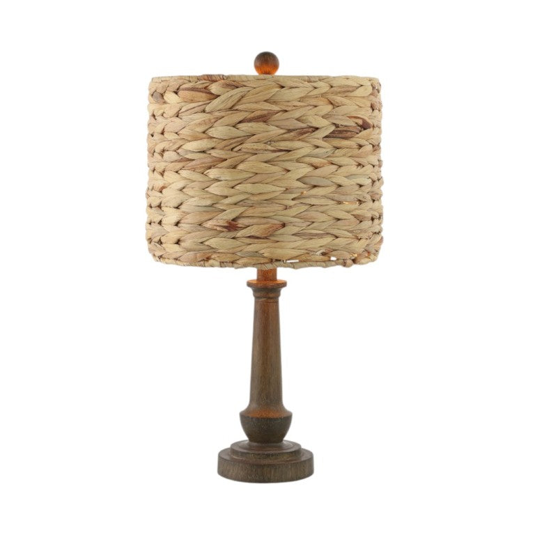 HomeRoots Set of Two Dark Brown Bedside Table Lamps with Classic Drum Shades for Bedroom 716037