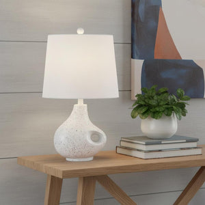 HomeRoots 22" Clear Table Lamp with Empire Shade - Stylish LED Lighting for Ambient Home Decor & Safety 716044