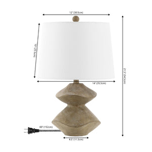 HomeRoots 32" Elegant Clear Crystal Table Lamp with White Drum Shade – Modern Design for Cozy Illumination 716050