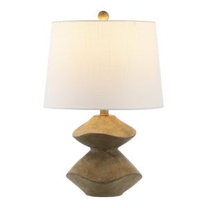 HomeRoots 32" Elegant Clear Crystal Table Lamp with White Drum Shade – Modern Design for Cozy Illumination 716050