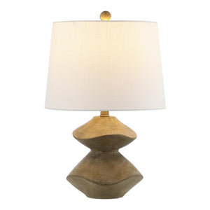 HomeRoots 32" Elegant Clear Crystal Table Lamp with White Drum Shade – Modern Design for Cozy Illumination 716050