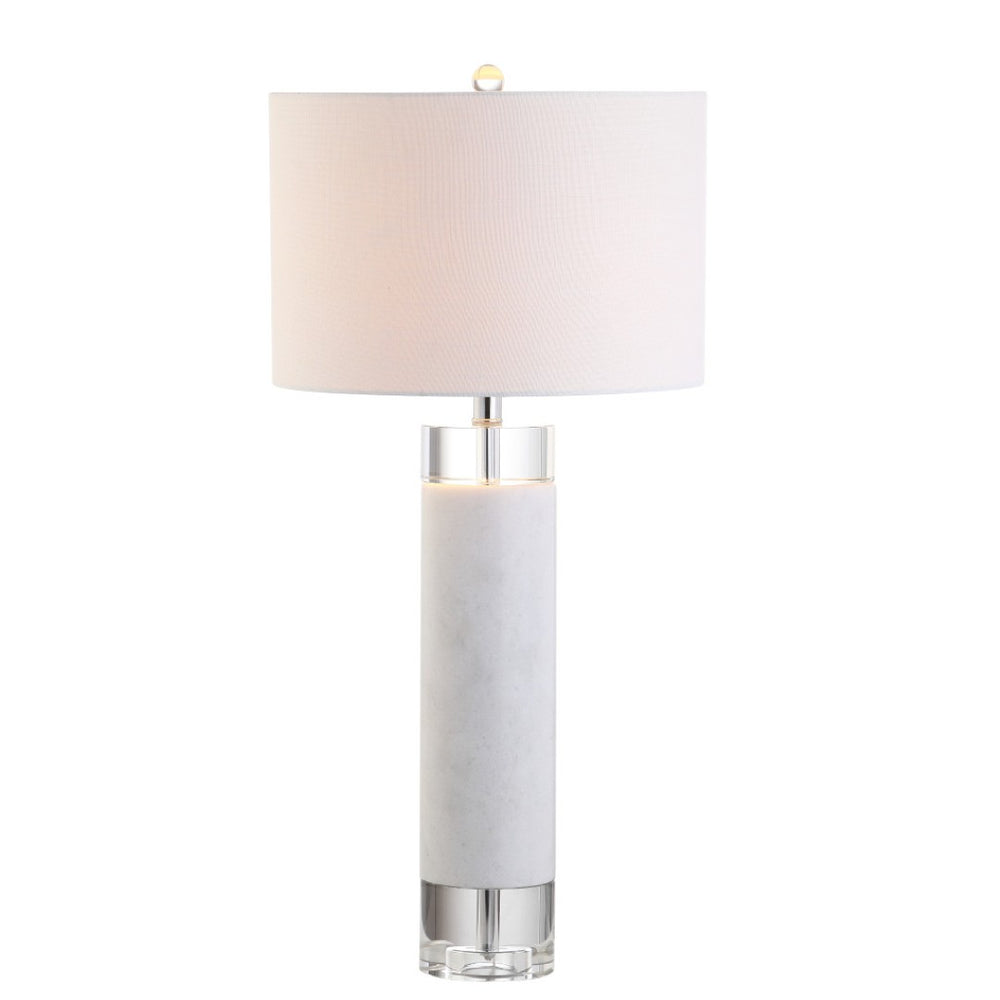 HomeRoots 24" Gold Novelty Table Lamp - Elegant LED Drum Shade with Crystal Accents for Any Room Decor 716055