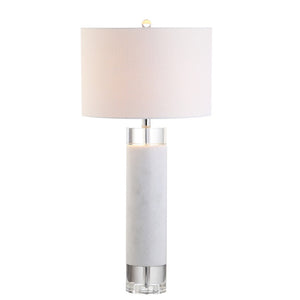 HomeRoots 24" Gold Novelty Table Lamp - Elegant LED Drum Shade with Crystal Accents for Any Room Decor 716055