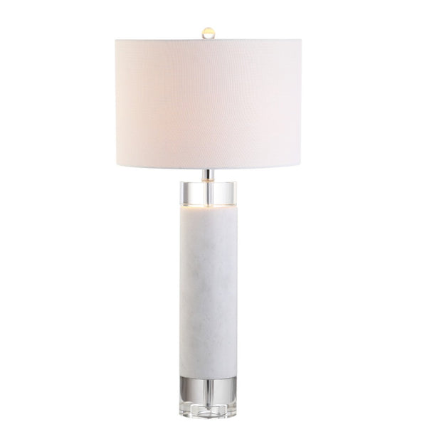 HomeRoots 24" Gold Novelty Table Lamp - Elegant LED Drum Shade with Crystal Accents for Any Room Decor 716055