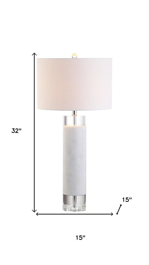 HomeRoots 24" Gold Novelty Table Lamp - Elegant LED Drum Shade with Crystal Accents for Any Room Decor 716055