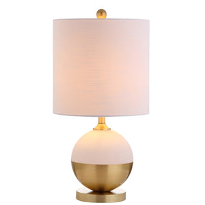 HomeRoots 29" Gold Novelty Table Lamp - Elegant LED Illumination with White Shade for Modern Home Décor 716058