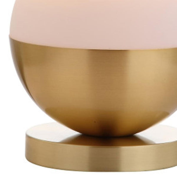HomeRoots 29" Gold Novelty Table Lamp - Elegant LED Illumination with White Shade for Modern Home Décor 716058